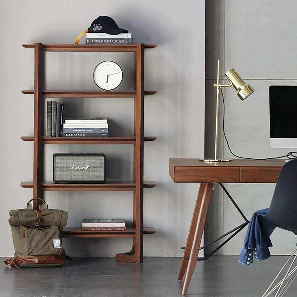 Open Multi-Tier Wooden Bookcase and Room Divider