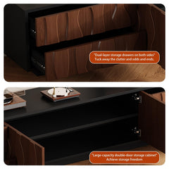 Wavy-Panel Media Console with Concealed Storage