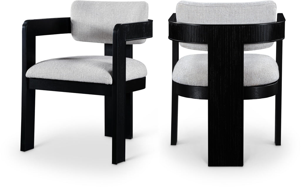 Upholstered Wood-Frame Dining Chairs, Set of Two