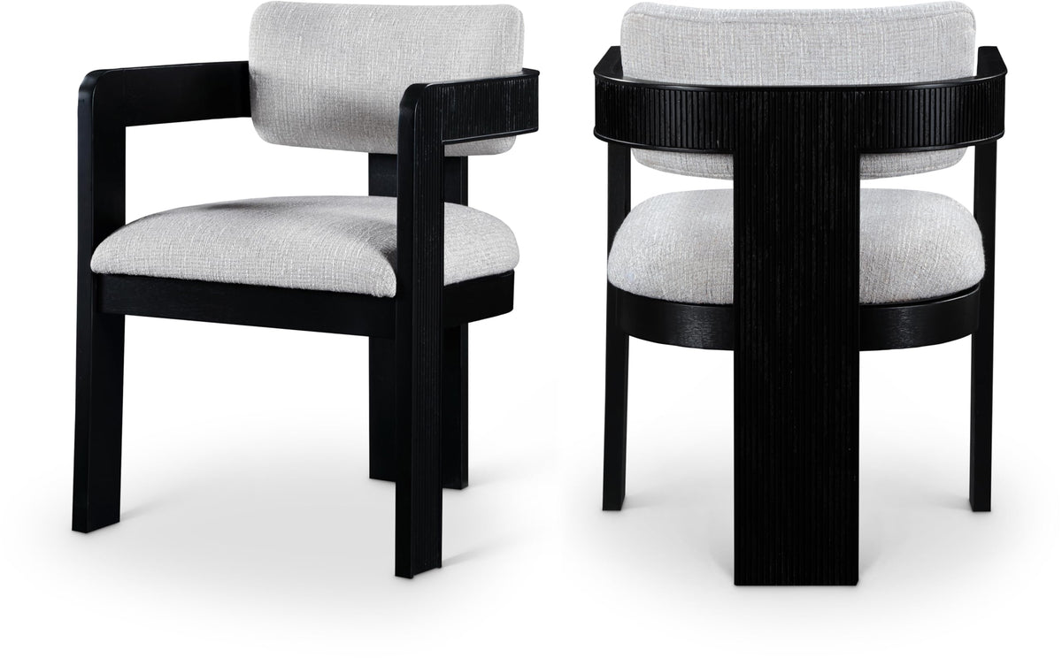 Upholstered Wood-Frame Dining Chairs, Set of Two