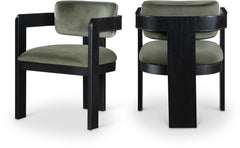 Upholstered Wood-Frame Dining Chairs, Set of Two