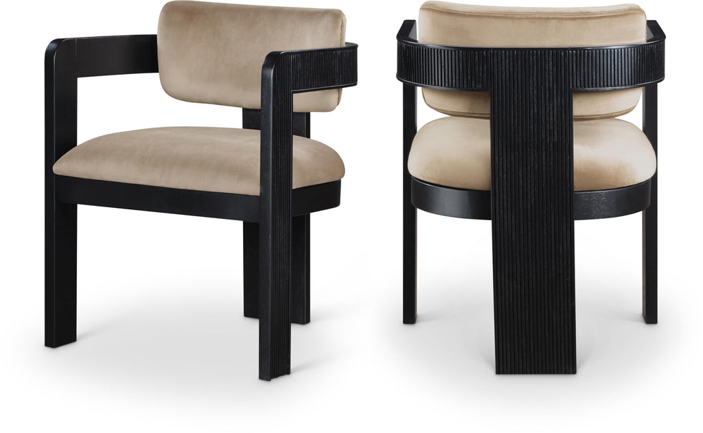 Upholstered Wood-Frame Dining Chairs, Set of Two