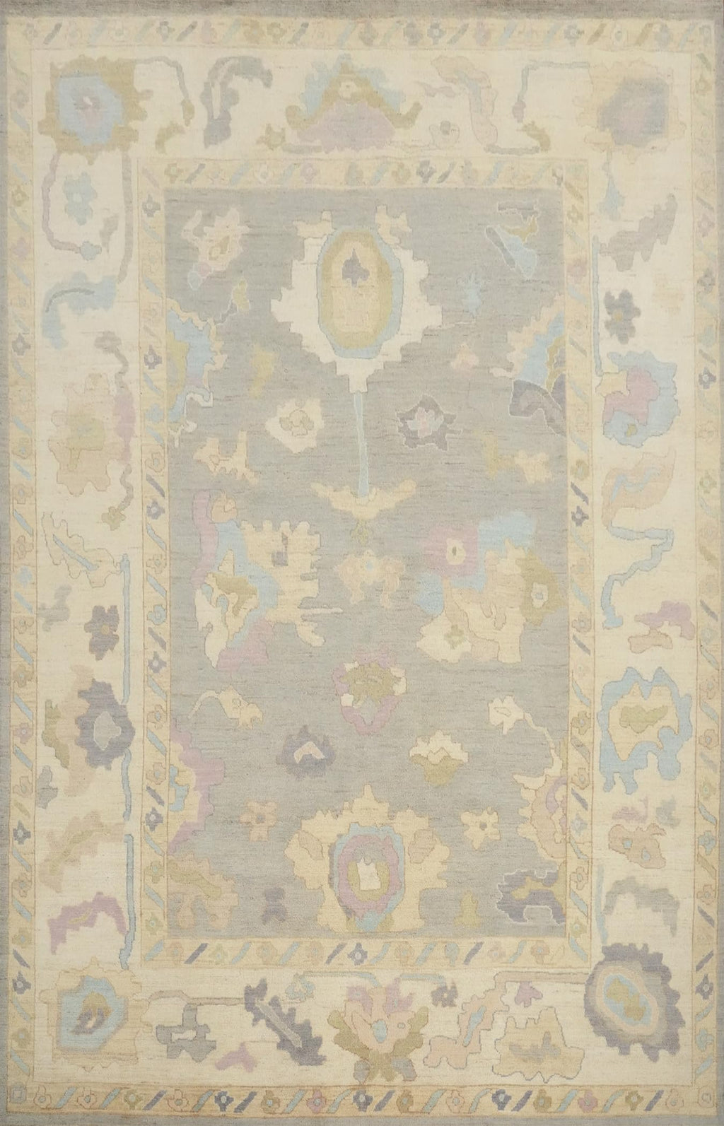Hand-Knotted Transitional Wool Rug in Multiple Sizes