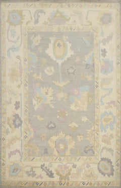 Hand-Knotted Transitional Wool Rug in Multiple Sizes