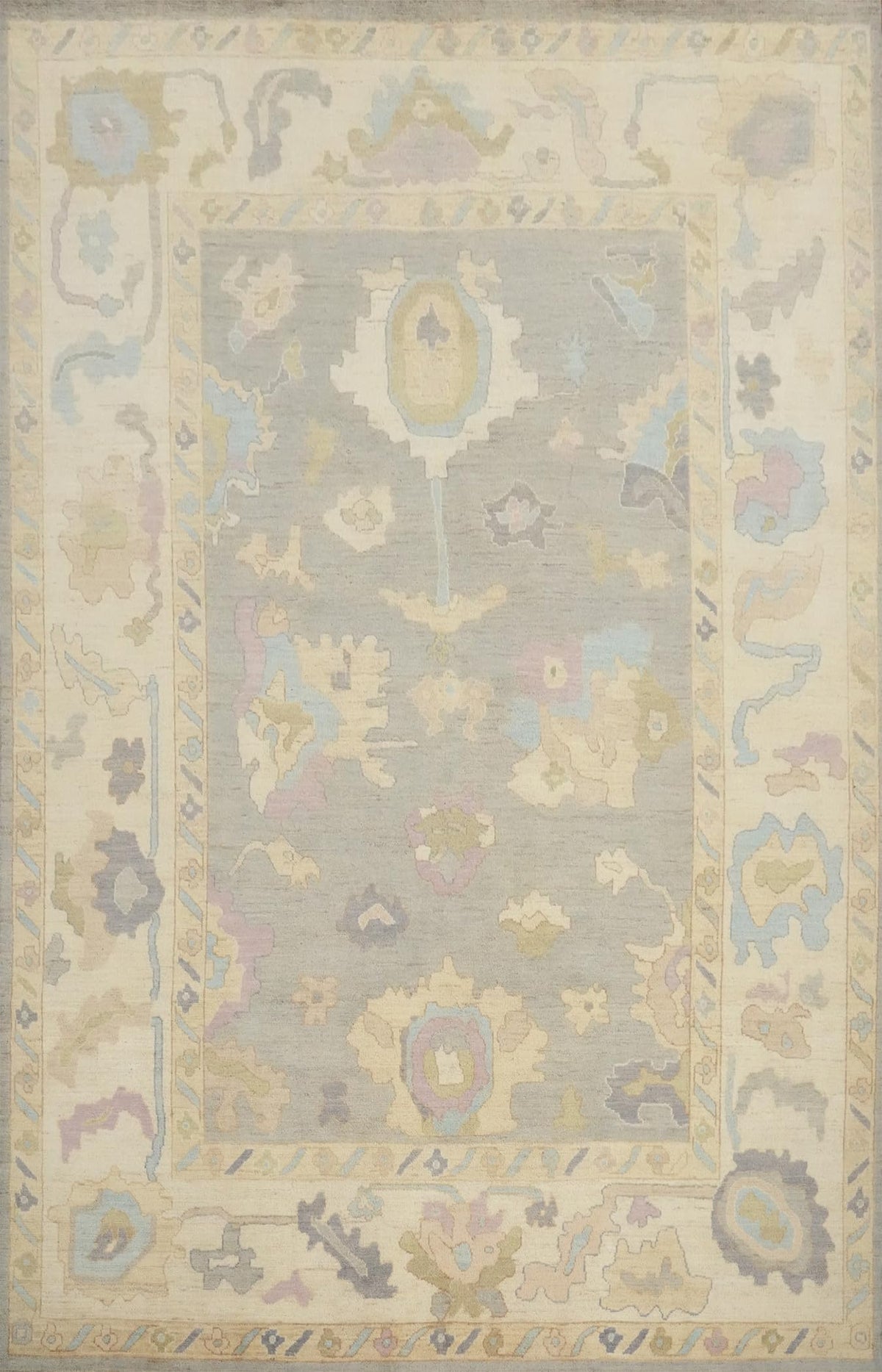 Hand-Knotted Transitional Wool Rug in Multiple Sizes