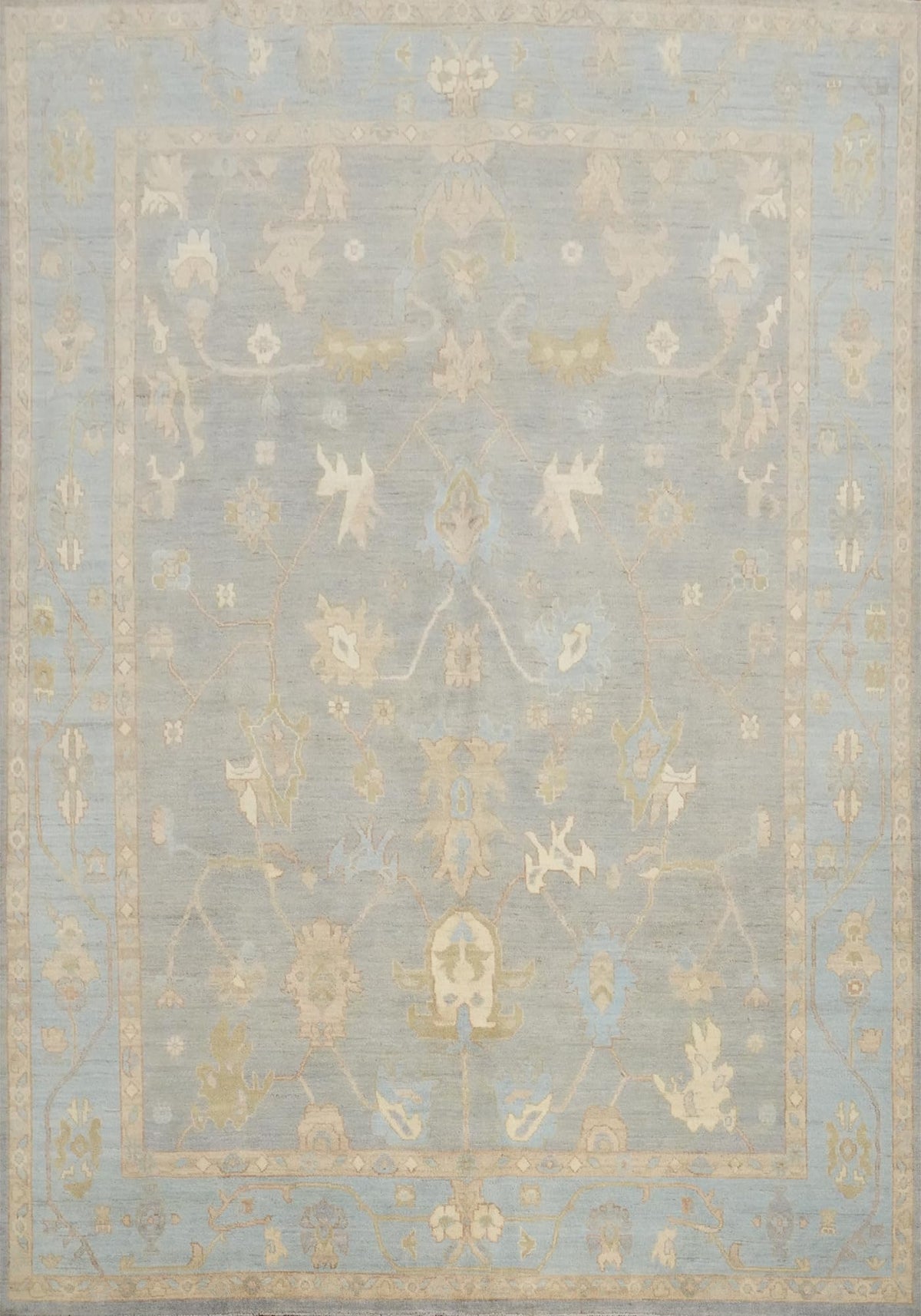 Hand-Knotted Transitional Wool Rug in Multiple Sizes