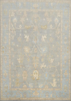 Hand-Knotted Transitional Wool Rug in Multiple Sizes