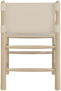 Vegan-Leather Wood Dining Chairs, Set of Two