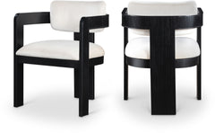 Upholstered Wood-Frame Dining Chairs, Set of Two