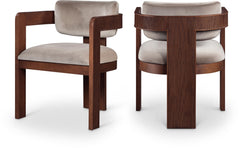 Upholstered Wood-Frame Dining Chairs, Set of Two