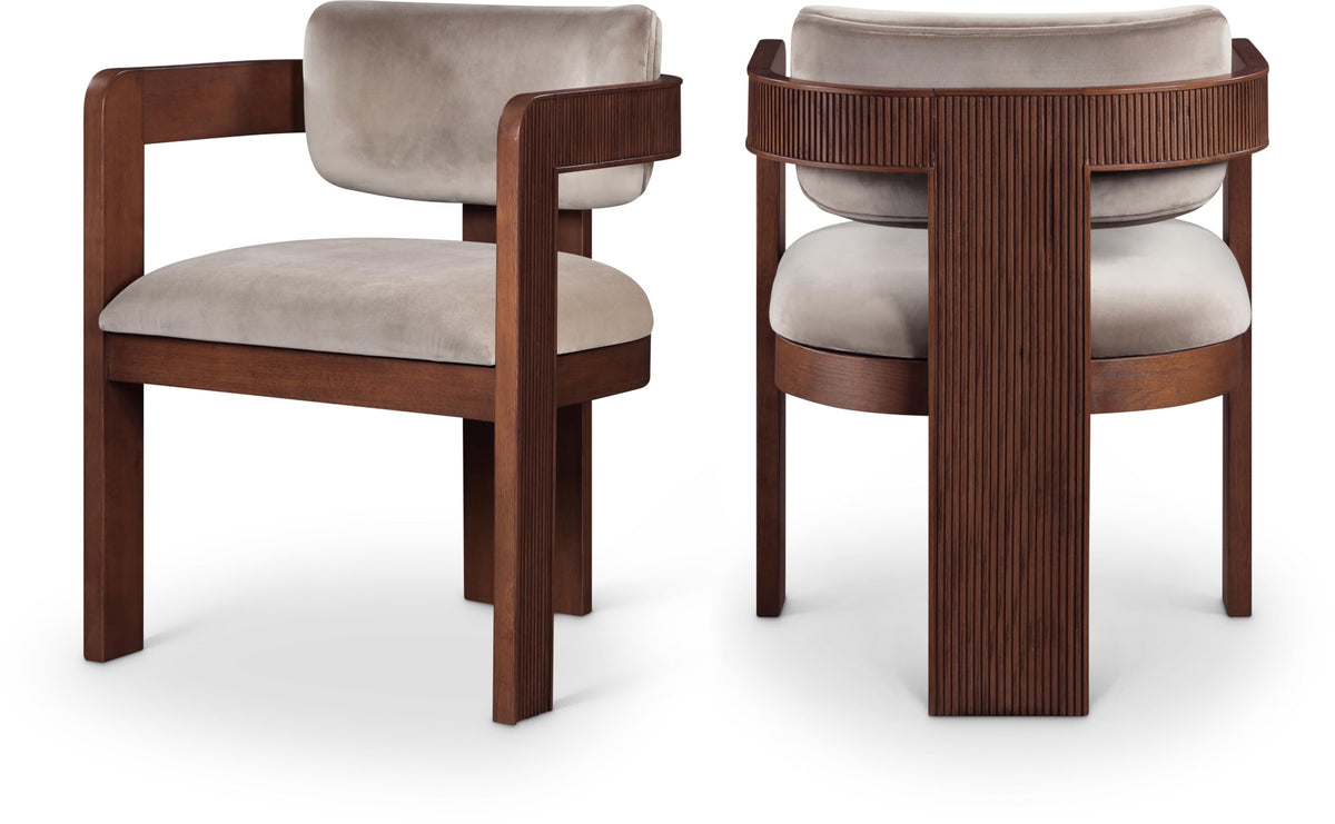 Upholstered Wood-Frame Dining Chairs, Set of Two