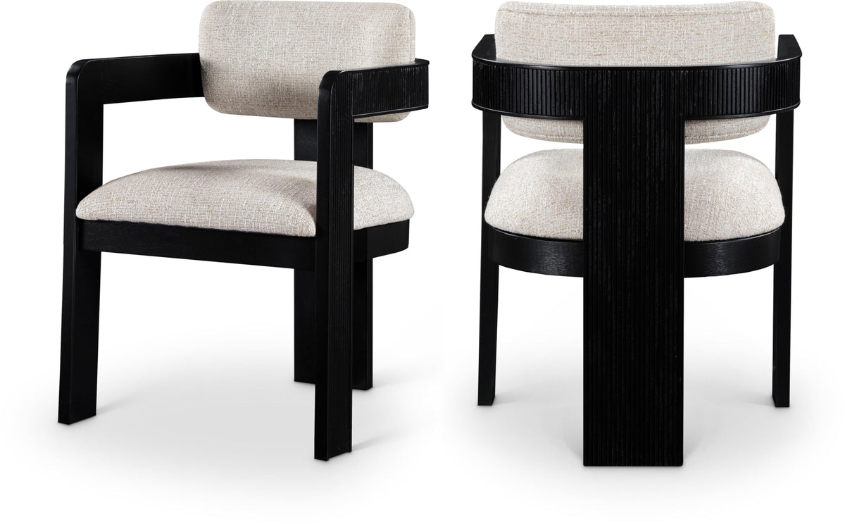 Upholstered Wood-Frame Dining Chairs, Set of Two
