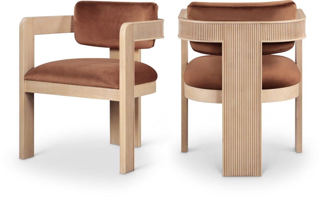Upholstered Wood-Frame Dining Chairs, Set of Two
