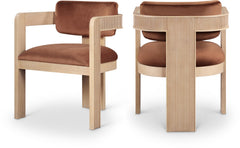 Upholstered Wood-Frame Dining Chairs, Set of Two