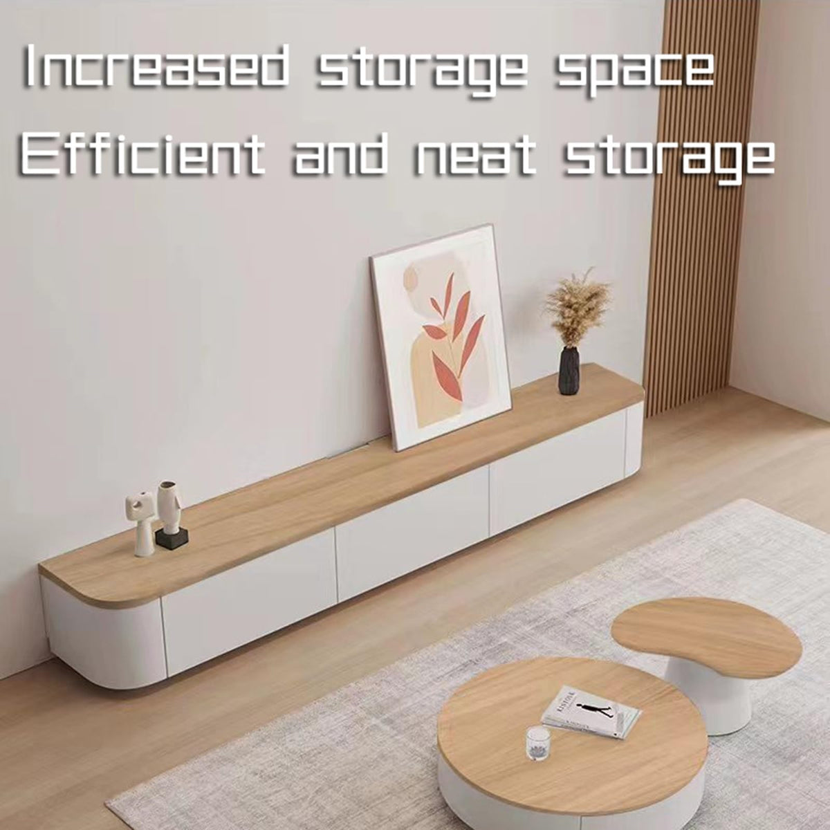 Low Media Cabinet with Storage and Cable Openings