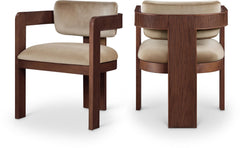 Upholstered Wood-Frame Dining Chairs, Set of Two