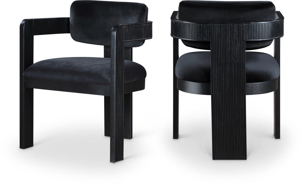 Upholstered Wood-Frame Dining Chairs, Set of Two