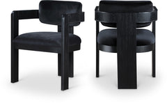 Upholstered Wood-Frame Dining Chairs, Set of Two