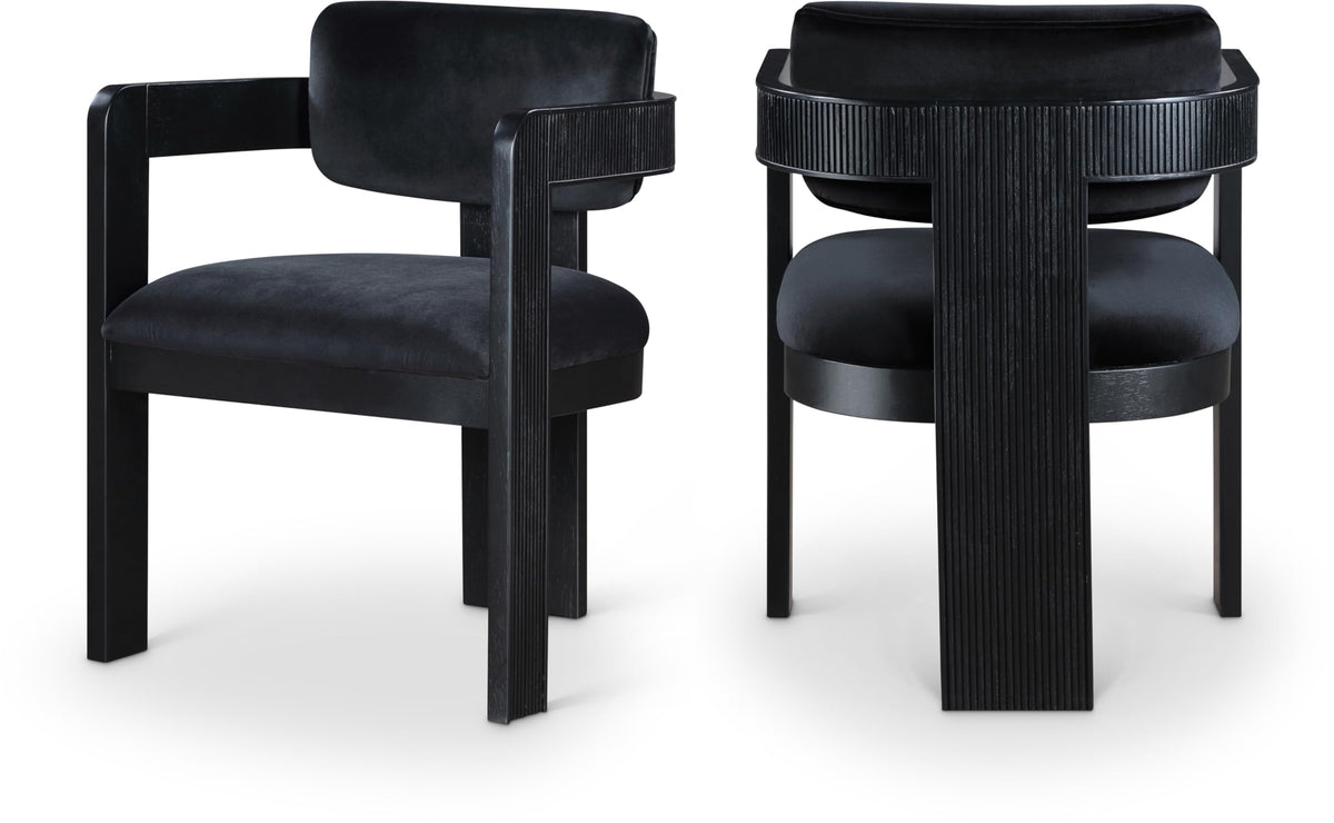 Upholstered Wood-Frame Dining Chairs, Set of Two