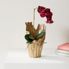 Gold Cast-Aluminum Sculptural Vase
