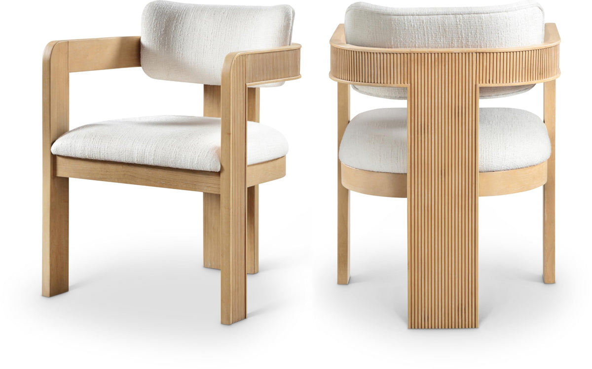 Upholstered Wood-Frame Dining Chairs, Set of Two