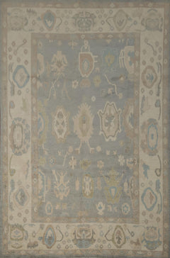 Hand-Knotted Transitional Wool Rug in Multiple Sizes