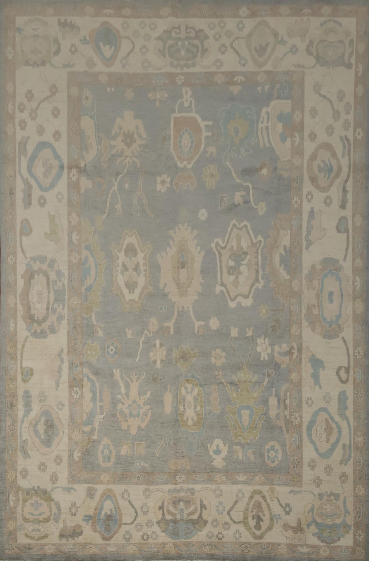 Hand-Knotted Transitional Wool Rug in Multiple Sizes