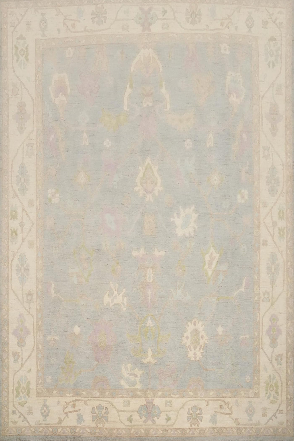 Hand-Knotted Transitional Wool Rug in Multiple Sizes