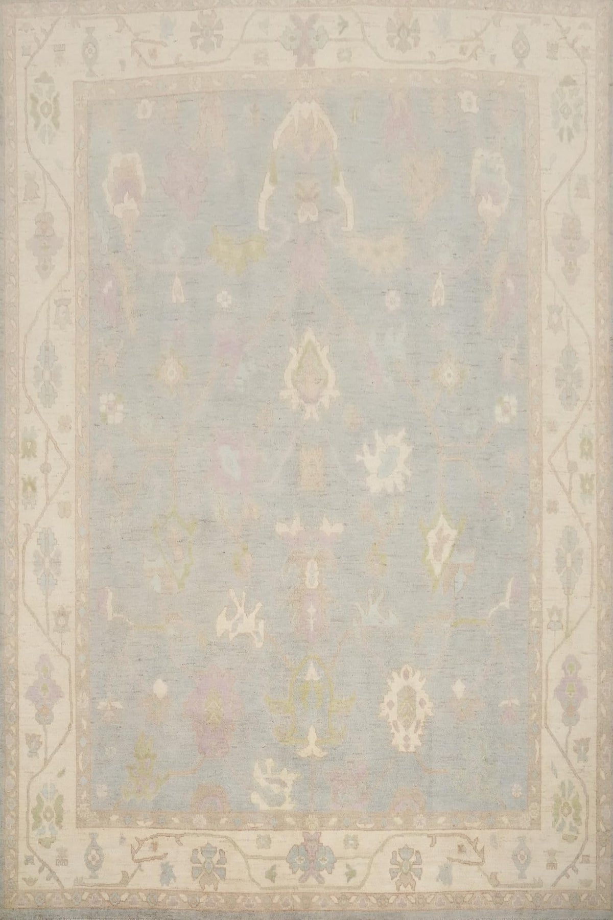 Hand-Knotted Transitional Wool Rug in Multiple Sizes