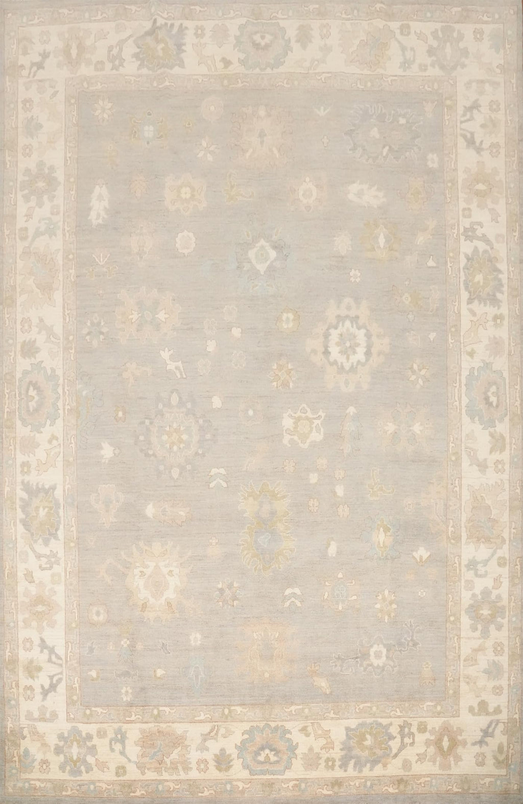 Hand-Knotted Transitional Wool Rug in Multiple Sizes