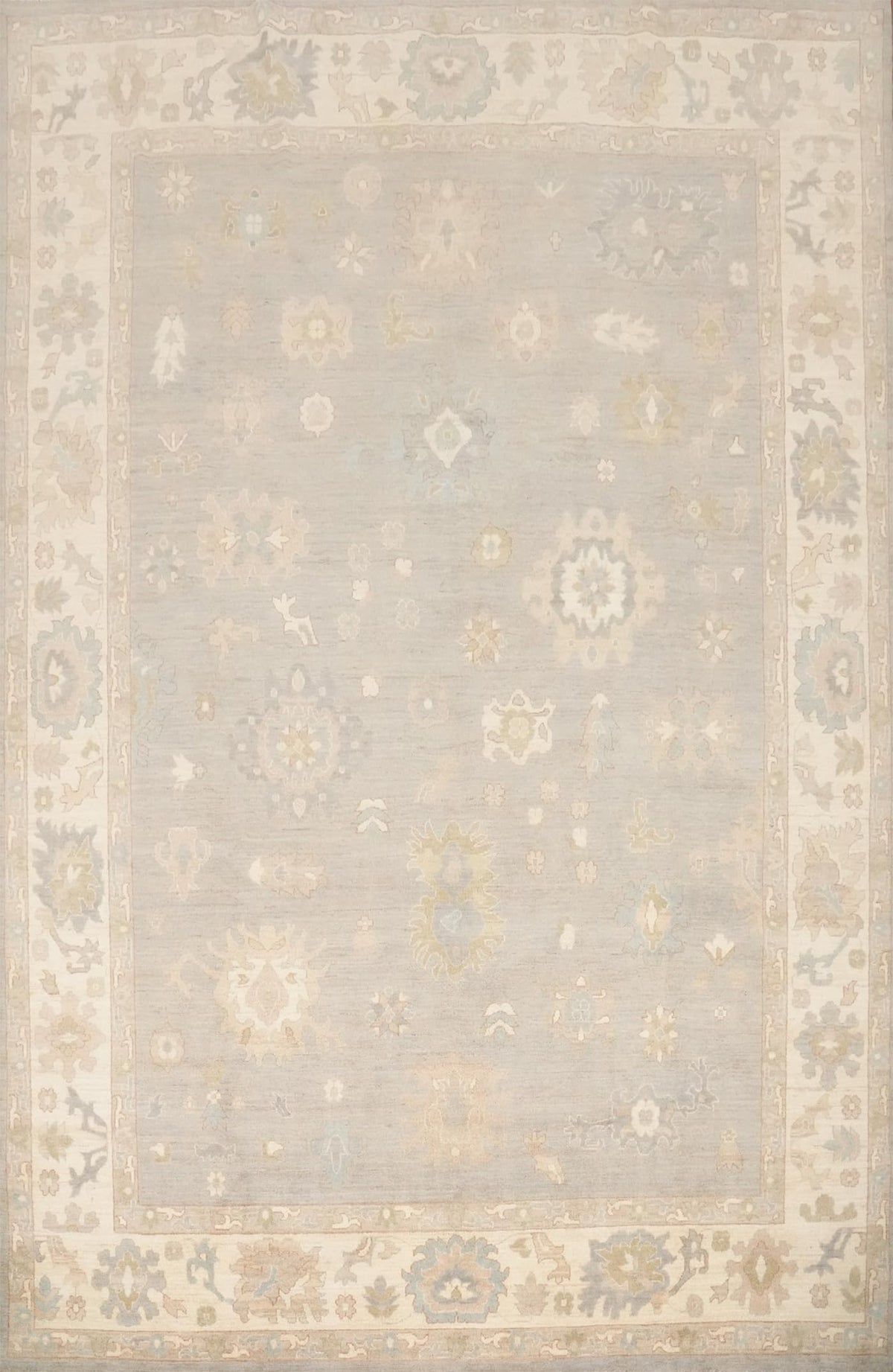 Hand-Knotted Transitional Wool Rug in Multiple Sizes