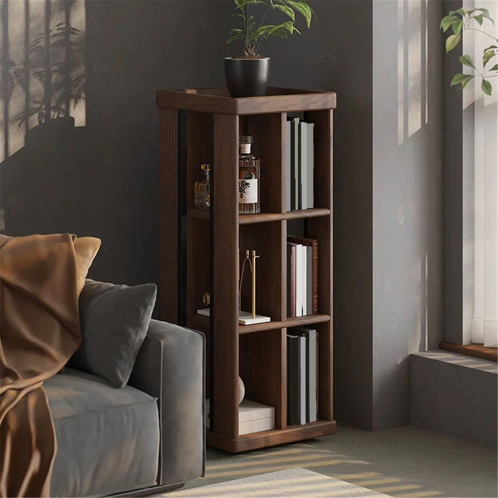 Mobile Wooden Display Bookcase, 40 x 40 x 106 cm