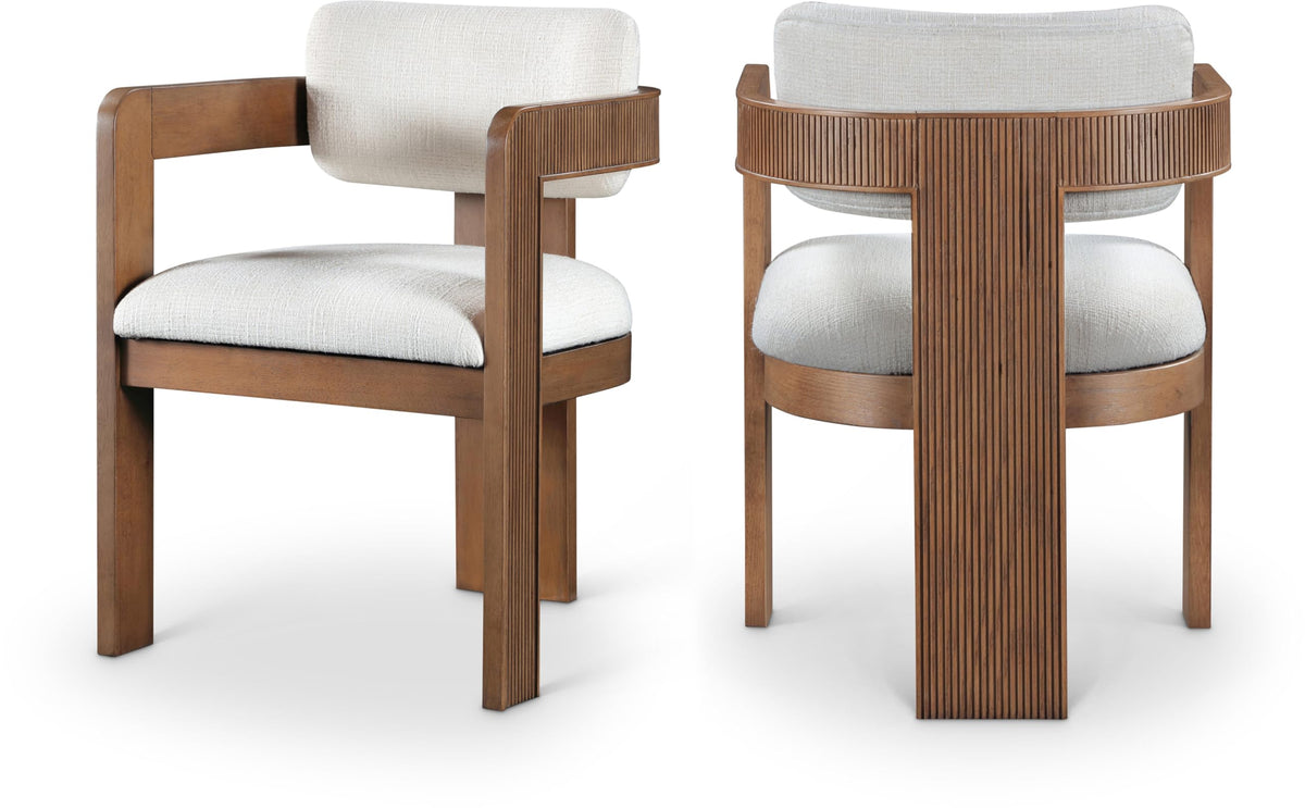 Upholstered Wood-Frame Dining Chairs, Set of Two