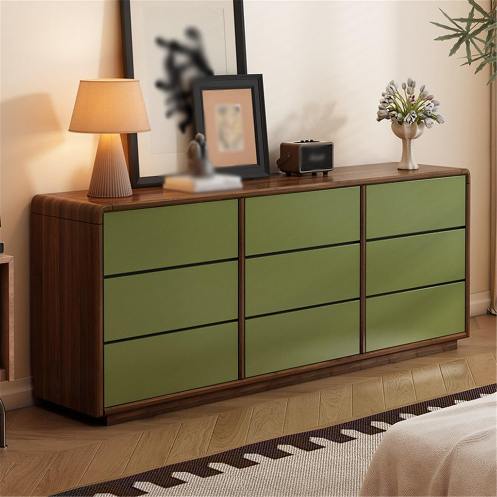 Retro Wooden Nine-Drawer Chest