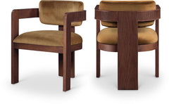 Upholstered Wood-Frame Dining Chairs, Set of Two