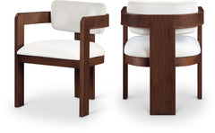 Upholstered Wood-Frame Dining Chairs, Set of Two