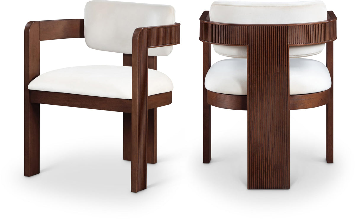 Upholstered Wood-Frame Dining Chairs, Set of Two