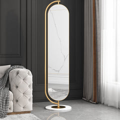 Rotating Full-Length Floor Mirror with Clothes Rail