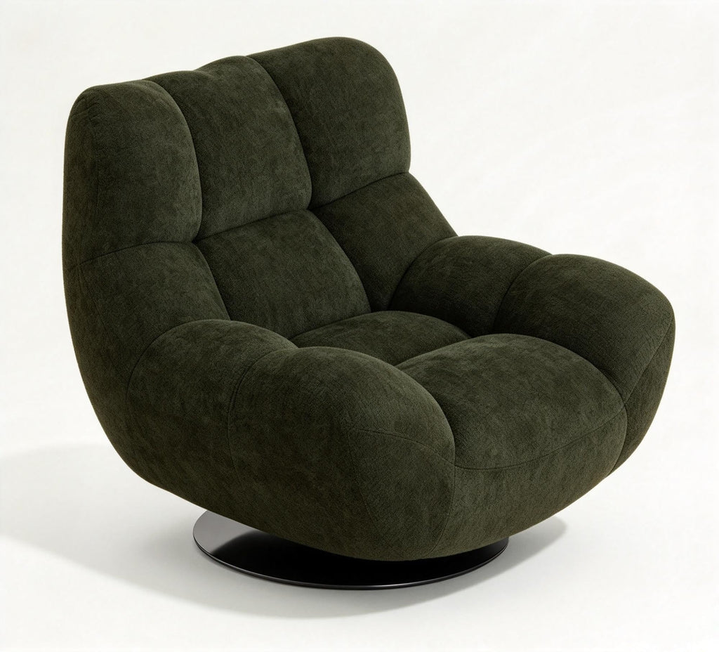 Plush Accent Chair and Ottoman Set