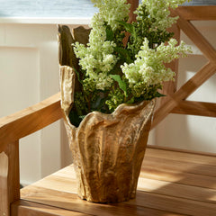 Gold Cast-Aluminum Sculptural Vase