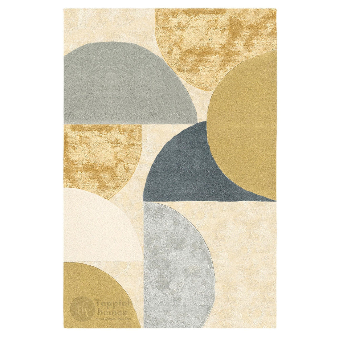 Hand-Tufted Abstract Geometric Wool Area Rug