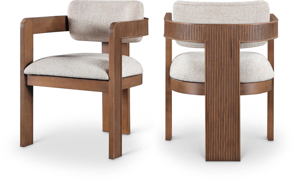 Upholstered Wood-Frame Dining Chairs, Set of Two