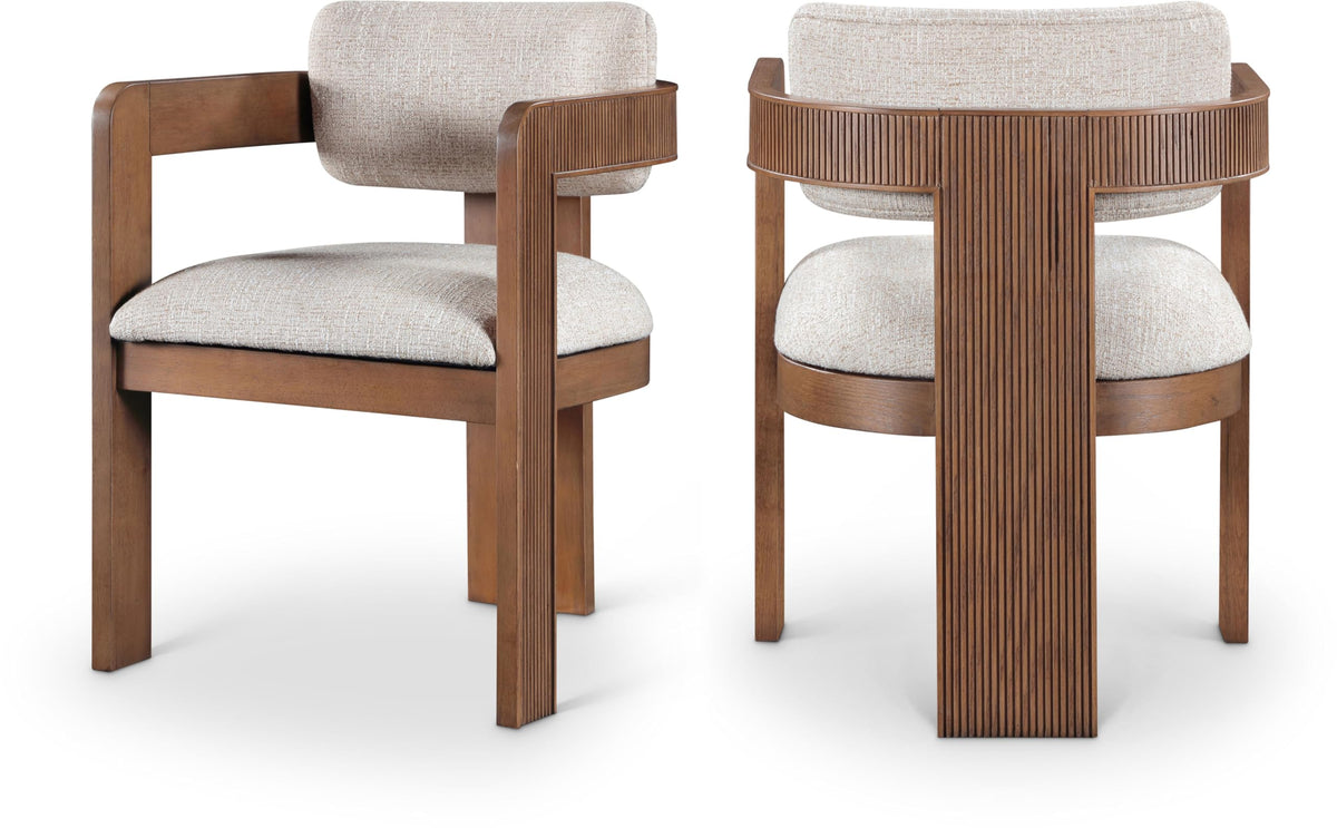 Upholstered Wood-Frame Dining Chairs, Set of Two