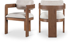 Upholstered Wood-Frame Dining Chairs, Set of Two