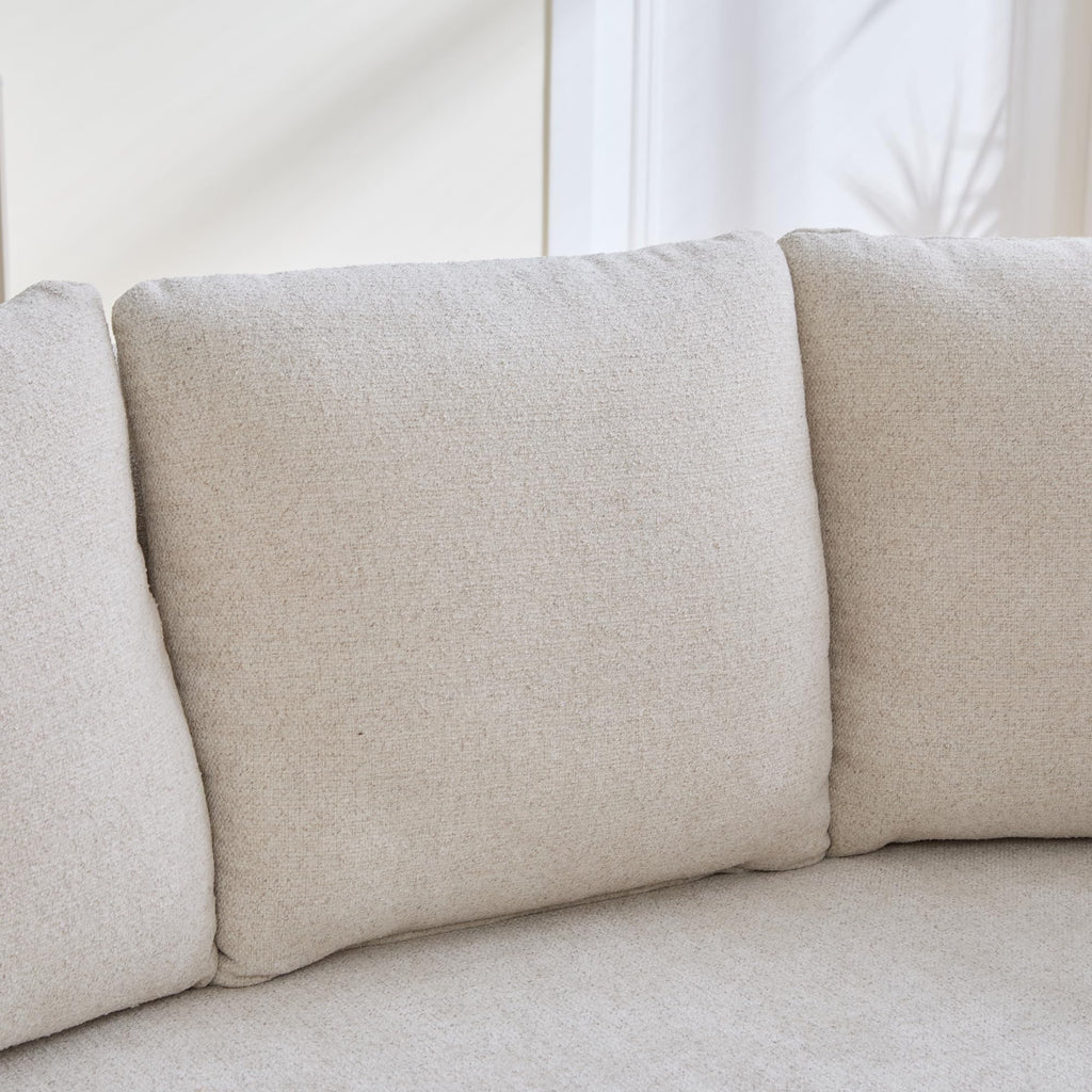 Curved Chenille Loveseat with Removable Cushions