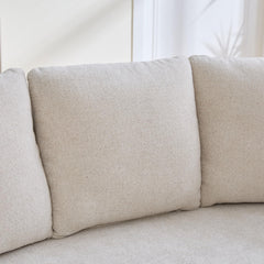Curved Chenille Loveseat with Removable Cushions