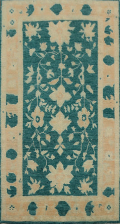 Hand-Knotted Transitional Wool Rug in Multiple Sizes