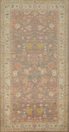Hand-Knotted Transitional Wool Rug in Multiple Sizes