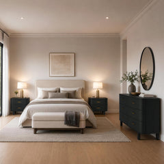 Solid Wood Nightstand with Two Soft-Close Drawers