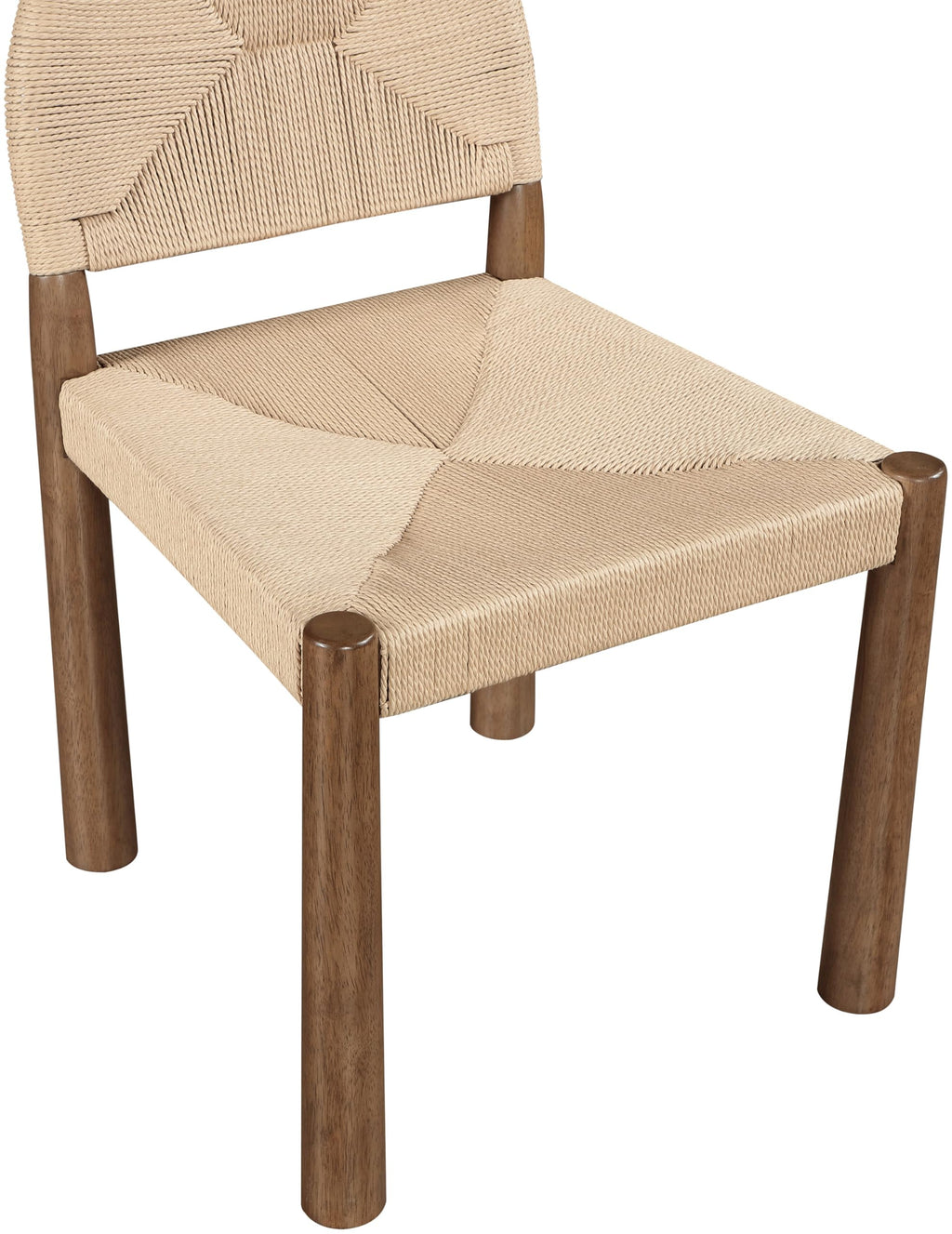 Woven Seagrass Wood Dining Chairs, Set of Two